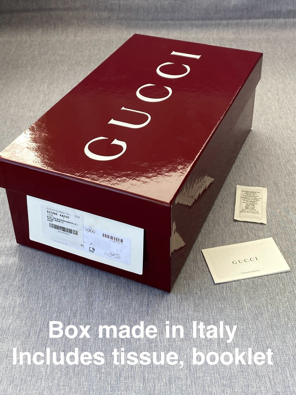 Authentic GUCCI | Glossy Wine Red Box + Tissue Booklet Gift Decoration Storage